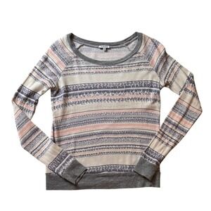 Splendid Long Sleeve Thermal Top Multicolor‎ Striped Size Small Soft